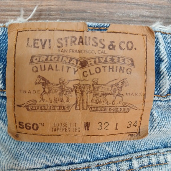 Vintage Levi's Jeans 32x34 Blue 560 Loose Tapered Orange Tab USA (FITS 29x32) - Picture 3 of 12